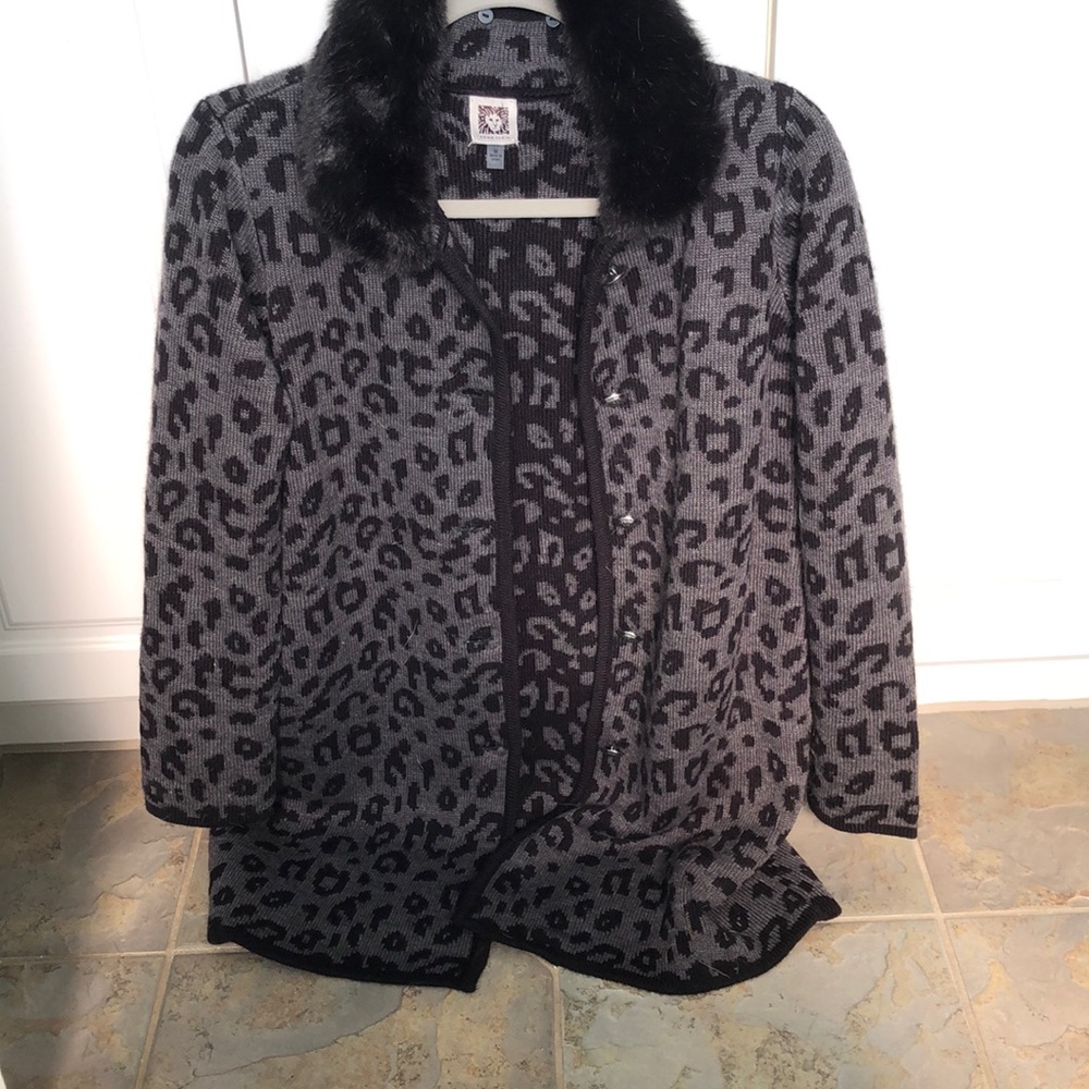 Cheetah Anne Klein sweater